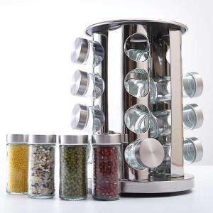 Glass Jar Stainless Steel Spice Box Large Capacity Premium Quality